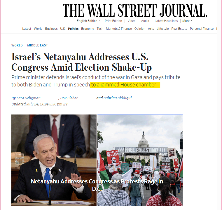 WSJ on Netanyahu's speech